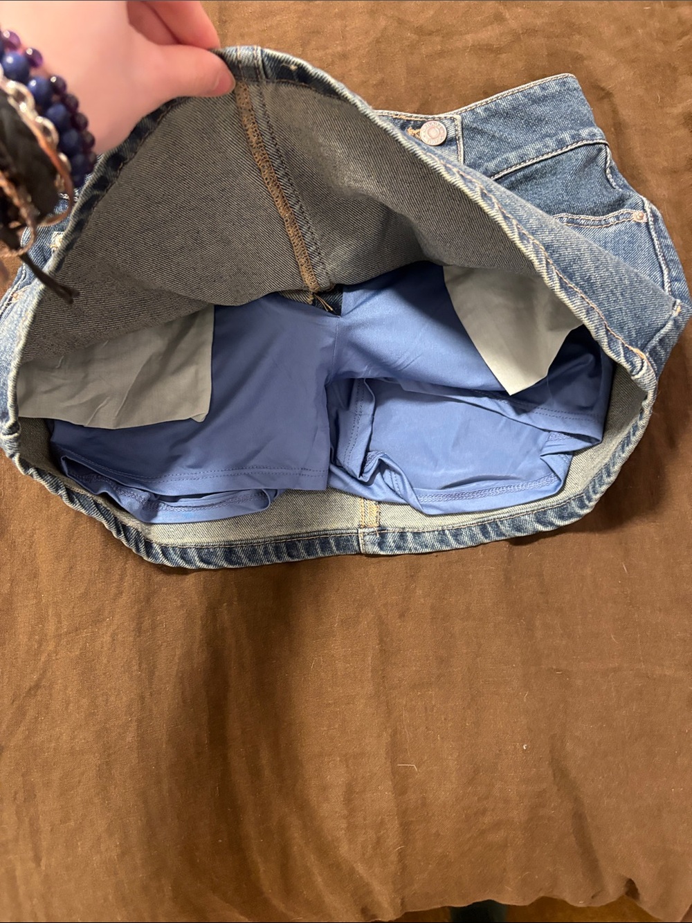 Garage Denim Mini Skirt - Blue Wash - Picture 5 of 5
